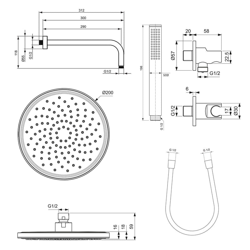 Ideal Standard Ceraline Armaturen-Paket