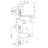 Ideal Standard Ceraplan Wand-Waschtischarmatur Aufputz