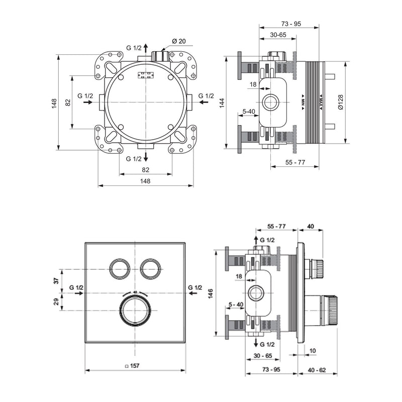 Ideal Standard Ceratherm Navigo Armaturen-Paket 03