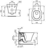 Ideal Standard Connect Air WC-Paket mit Wandtiefspül-WC AquaBlade und WC-Sitz mit Softclosing