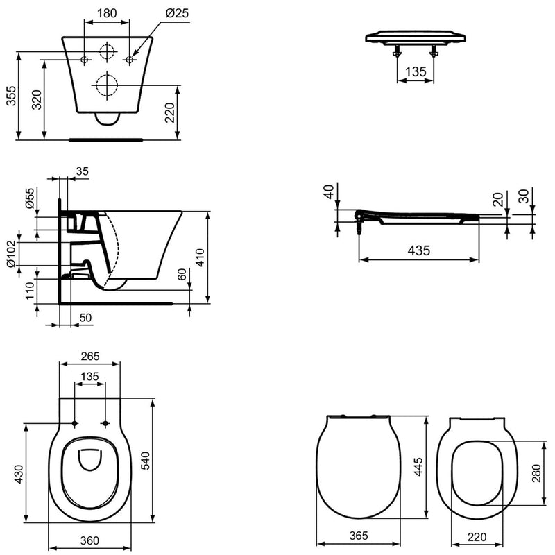 Ideal Standard Connect Air WC-Paket Aquablade