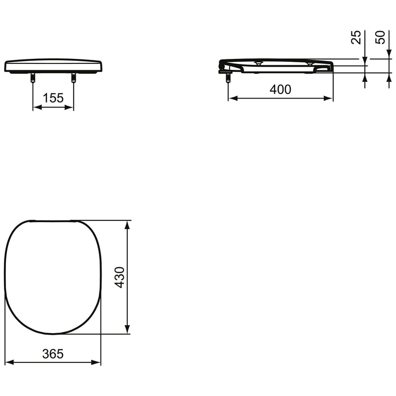 Ideal Standard Connect Wand-WC spülrandlos Kombipaket mit WC-Sitz