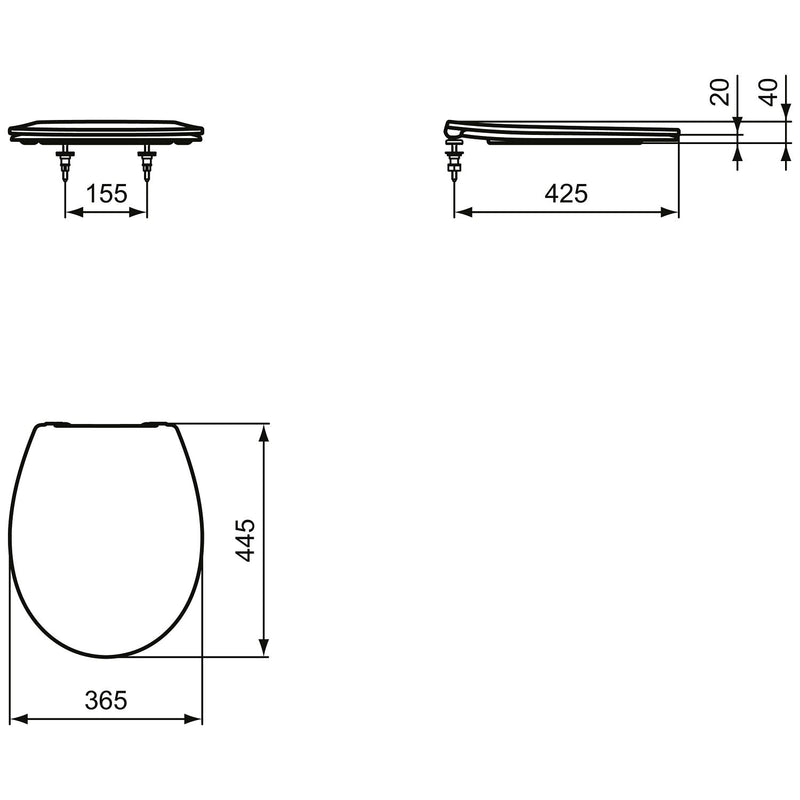 Ideal Standard Eurovit Wandtiefspül-WC, Spülrandlos, mit WC-Sitz