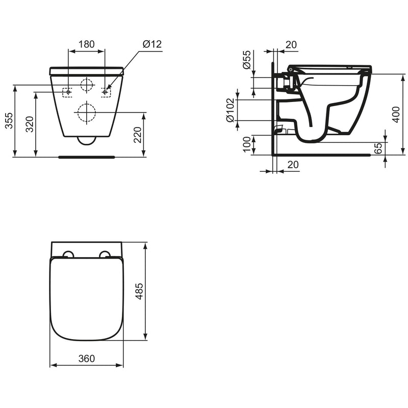 Ideal Standard i.life S WC-Paket mit WC-Sitz