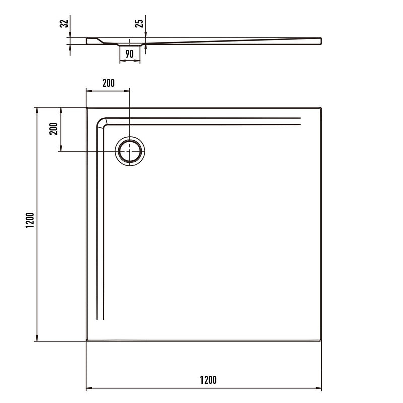 Kaldewei SUPERPLAN 1865-1 Duschwanne 120 x 120 cm