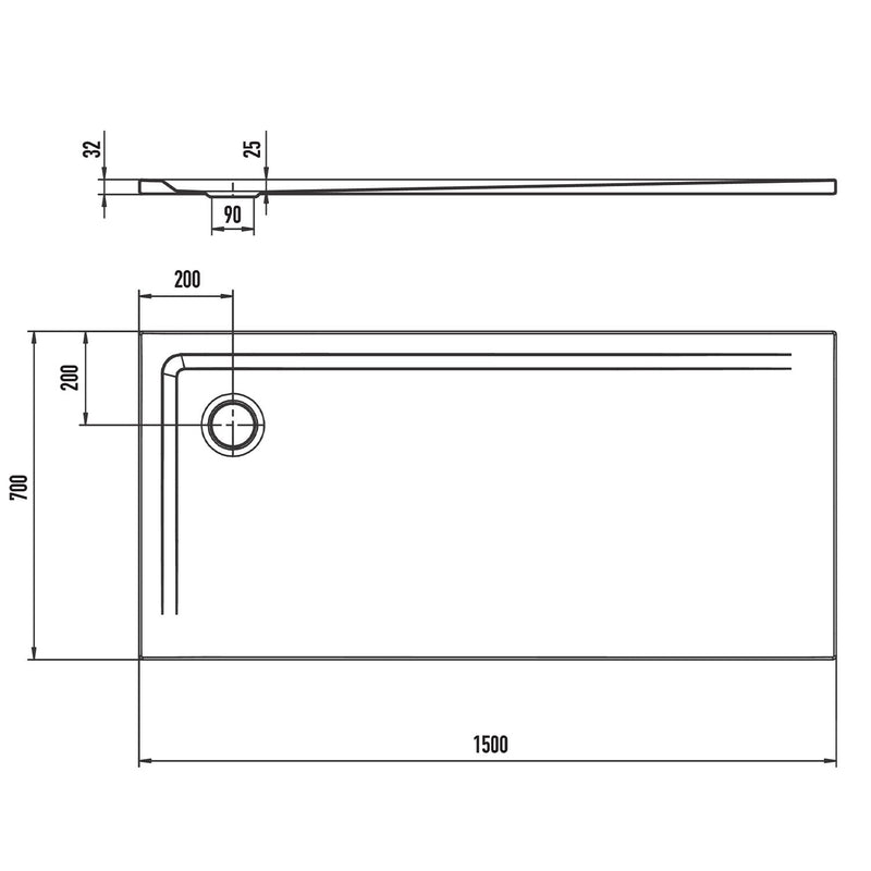 Kaldewei SUPERPLAN 1827-1 Duschwanne 70 x 150 cm