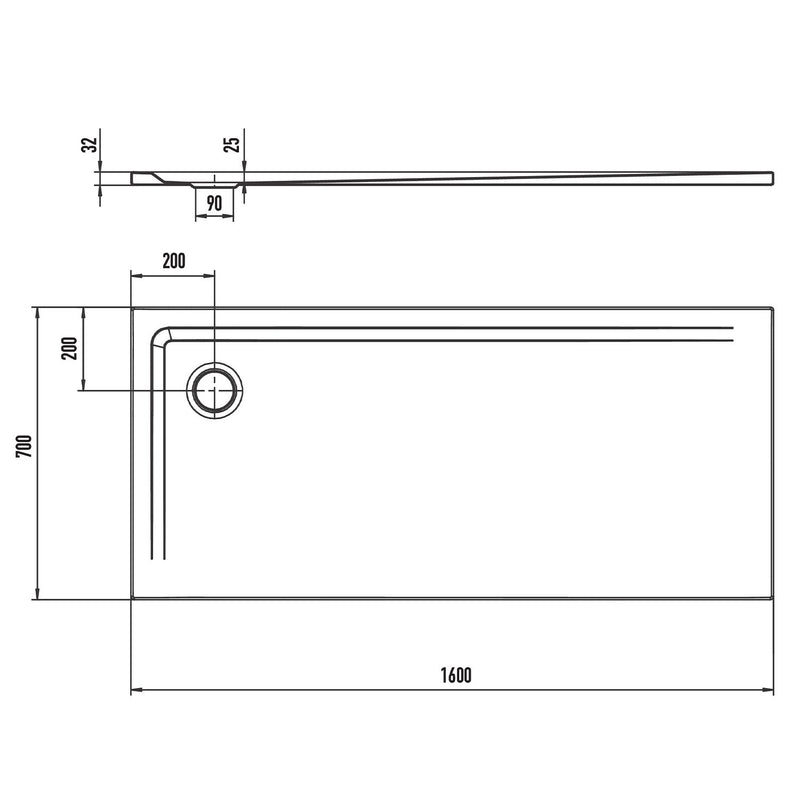 Kaldewei SUPERPLAN 1828-1 Duschwanne 70 x 160 cm