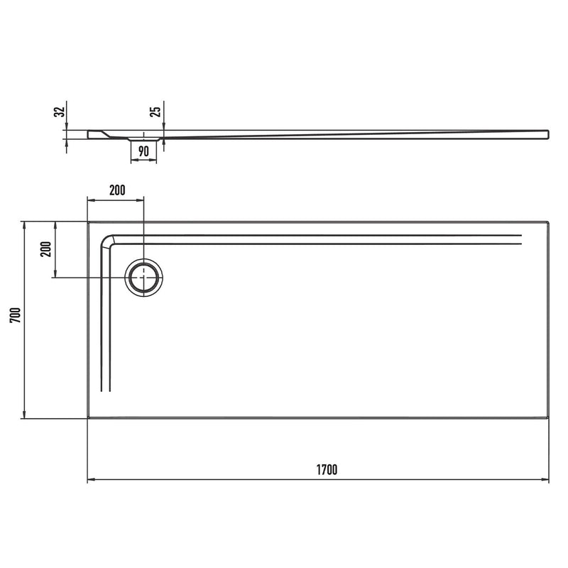 Kaldewei SUPERPLAN 1829-1 Duschwanne 70 x 170 cm