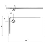 Kaldewei SUPERPLAN 1854-1 Duschwanne 90 x 150 cm mit Secure Plus