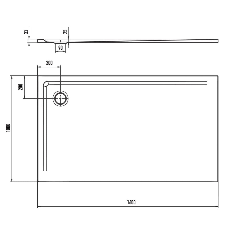 Kaldewei SUPERPLAN 1862-1 Duschwanne 100 x 160 cm