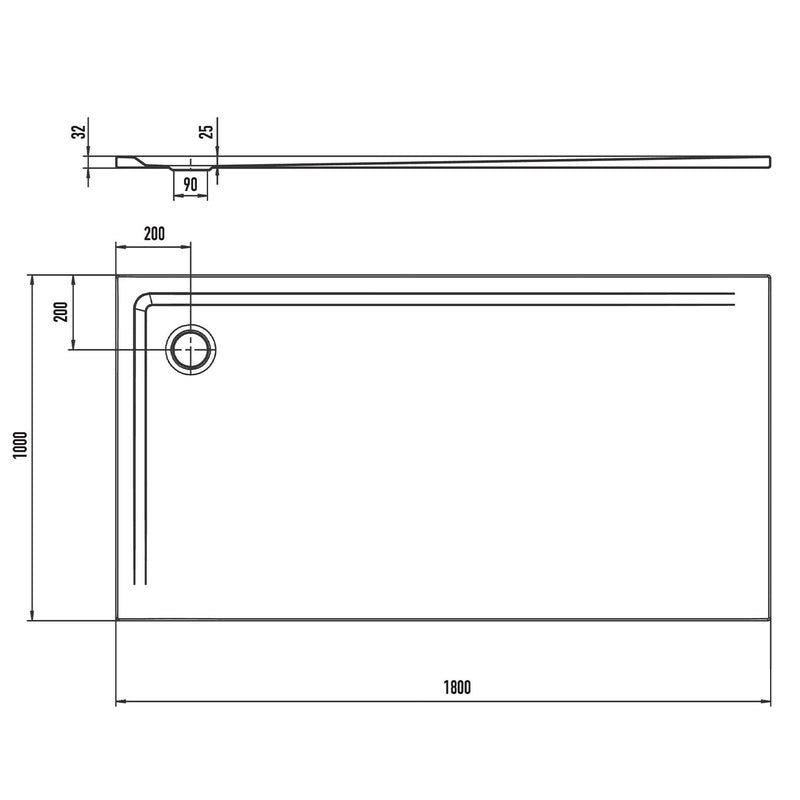 Kaldewei SUPERPLAN 1864-1 Duschwanne 100 x 180 cm