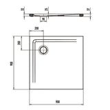 Kaldewei SUPERPLAN 1848-5 Duschwanne 90 x 90 cm, inkl. Wannenträger extraflach