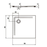 Kaldewei SUPERPLAN 1848-5 Duschwanne 90 x 90 cm mit Secure Plus, inkl. Wannenträger extraflach