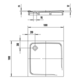 Kaldewei SUPERPLAN CLASSIC 391-2 Duschwanne 100 x 100 cm, inkl. Wannenträger