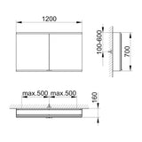 Keuco Royal P94 Aufputz-Spiegelschrank 2-türig 120 x 16 cm, mit LED-Beleuchtung