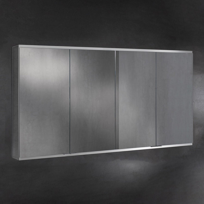 Keuco Royal P94 Aufputz-Spiegelschrank 4-türig 160 x 16 cm, mit LED-Beleuchtung