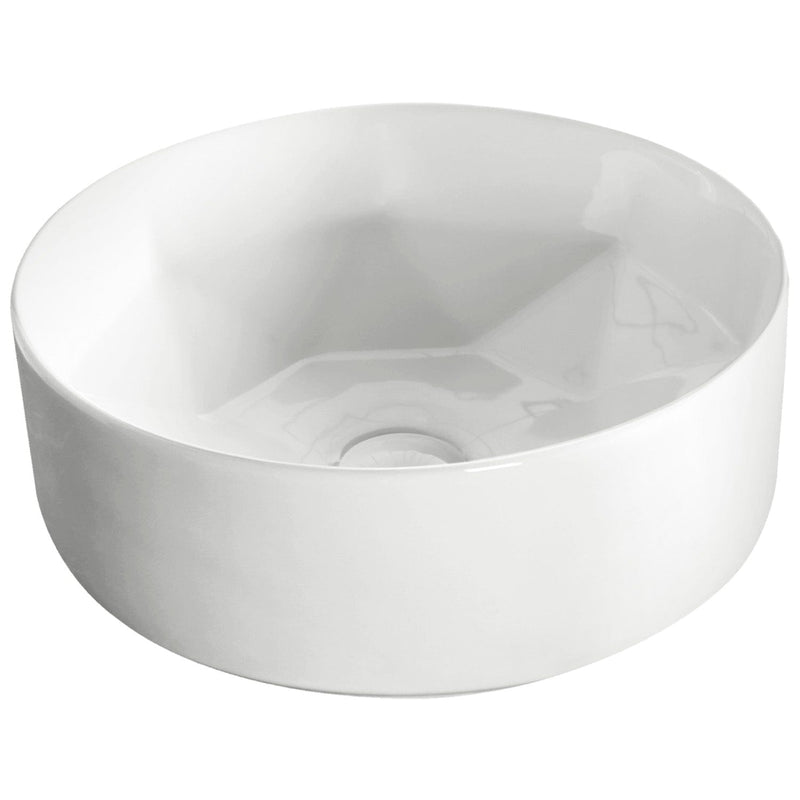 Rundes Aufsatzwaschbecken aus Keramik ELYNA mit innen diamantförmigem Design