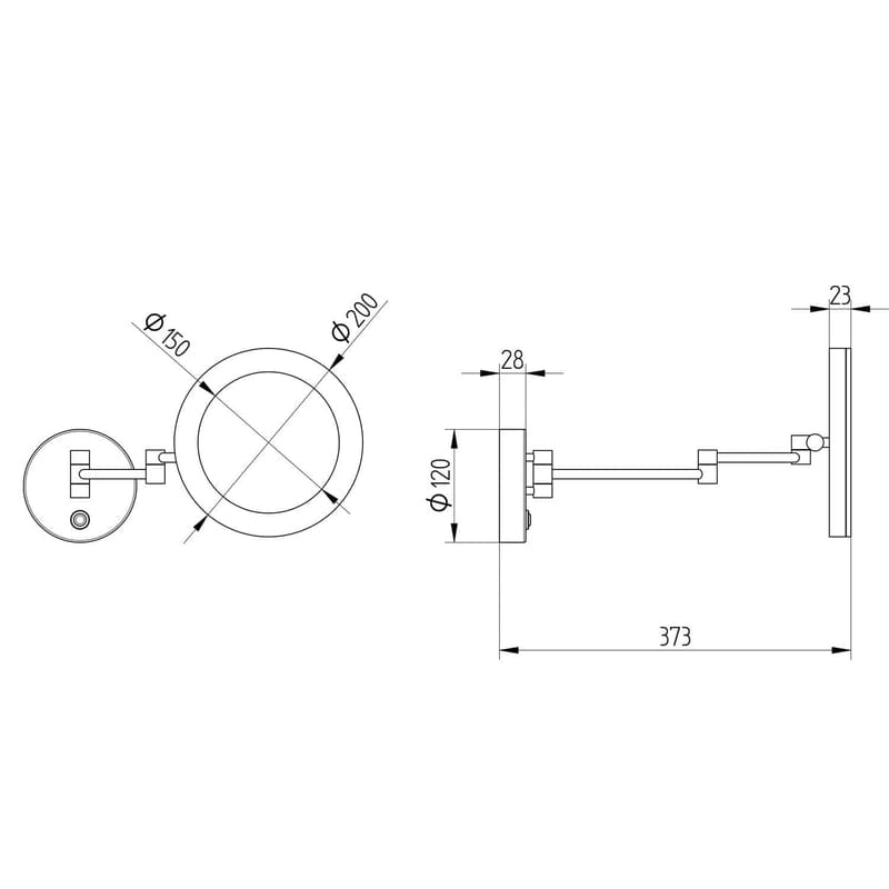 Kronenbach LED Kosmetikspiegel 2.0 Wandmodell rund mit Direktanschluss