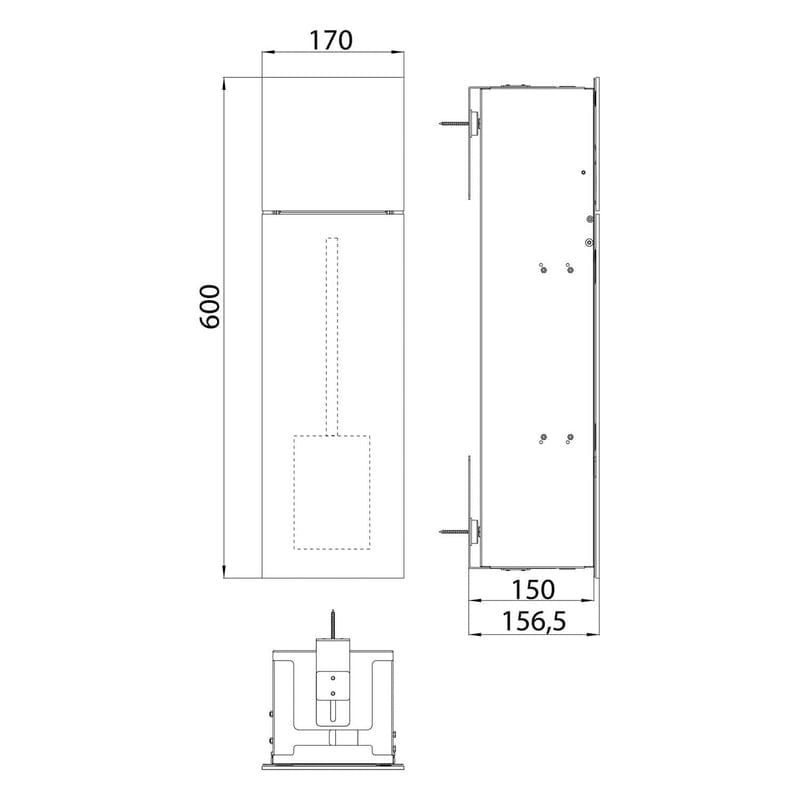 Kronenbach Cube Design WC-Modul 60 cm - Unterputz, Glasfront, Anschlag links