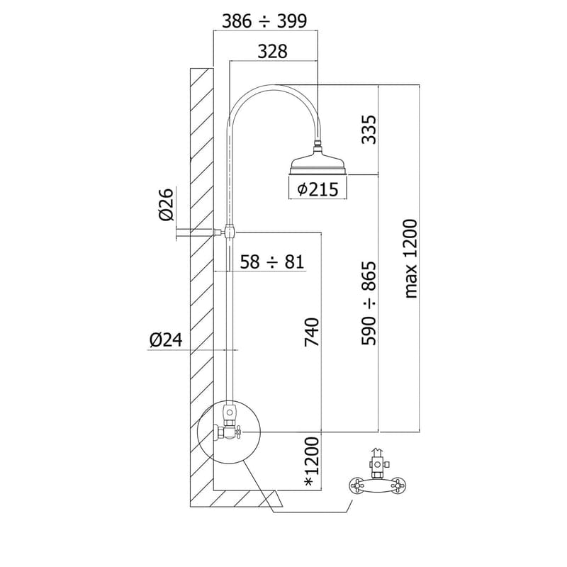 Kronenbach IOTA 2.0 Duschsystem Aufputz