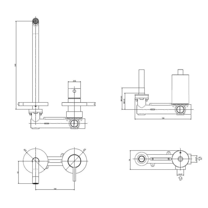 KRONENBACH Lima 2.0 wastafel-wandkraan