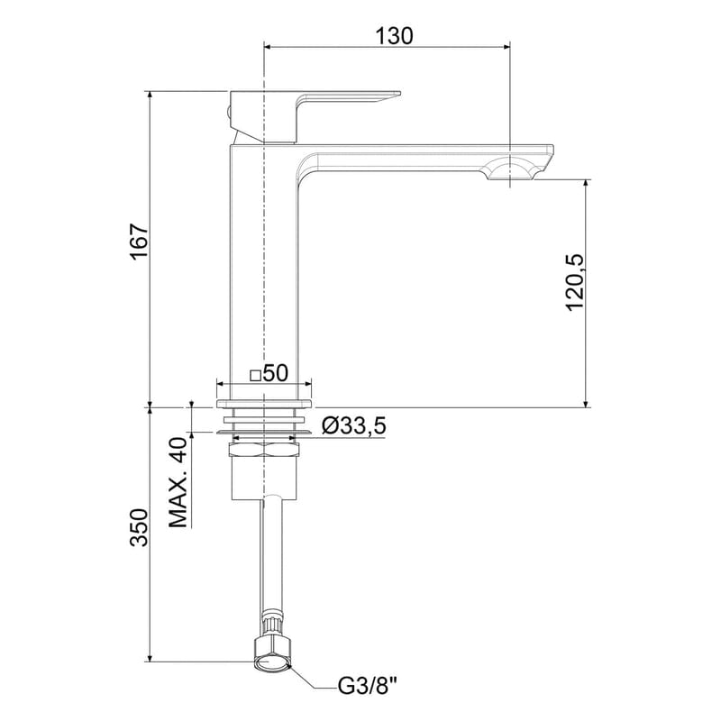 Kronenbach Quara 3.0 Waschtisch-Einhebelmischer ohne Ablaufgarnitur