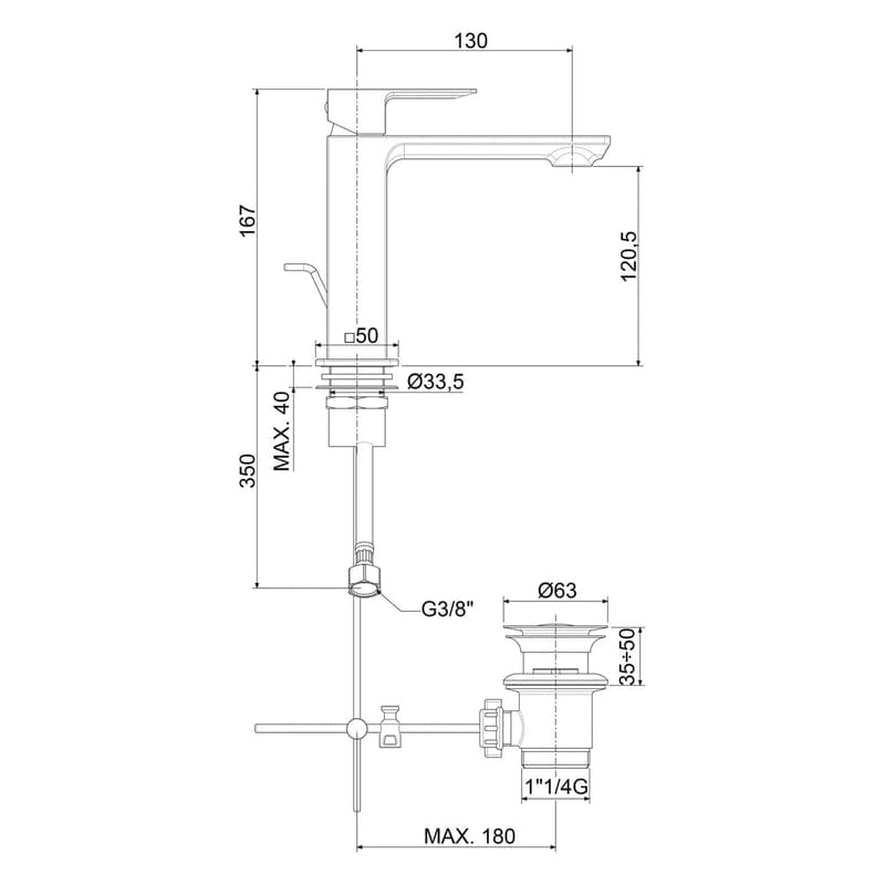 KRONENBACH Quara 3.0 Waschtisch-Einhebelmischer, schwarz