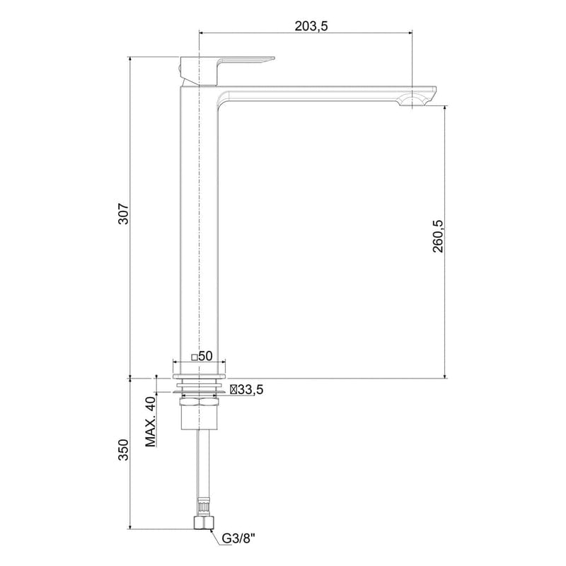 Kronenbach Quara 3.0 XXL-Size Waschtisch-Einhebelmischer ohne Ablaufgarnitur