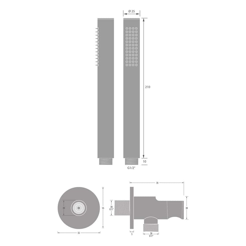 Kronenbach Radia 3.0 AP Bade-Einhebelmischer mit Brauseset