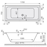 Kronenbach Cube Duo-Badewanne 170 x 75 cm