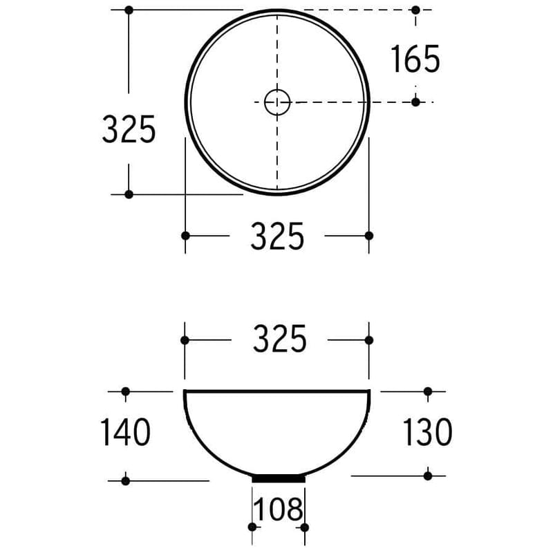 Kronenbach Tube Aufsatzwaschtisch Ø 32,5 cm