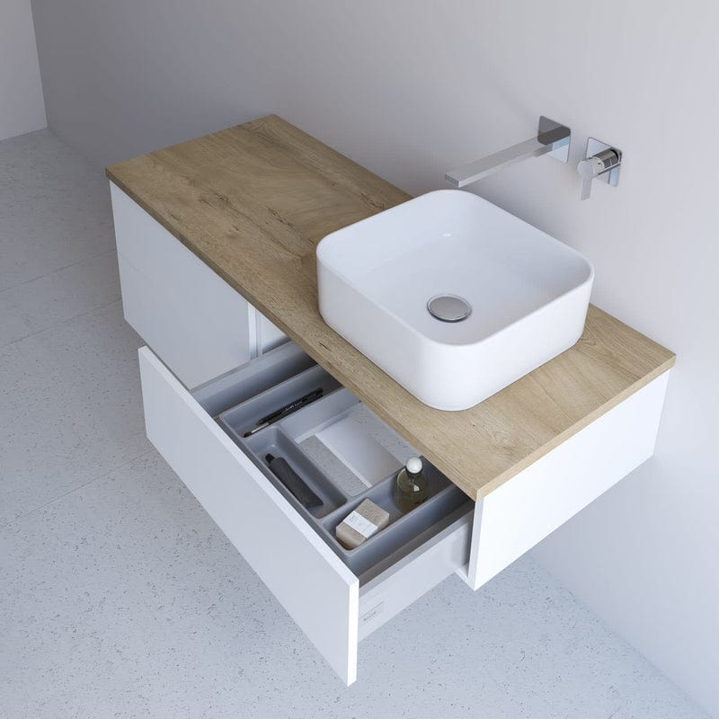 Kronenbach Cube Waschtischkonsole 121 cm mit 3 Auszügen und TIP-ON