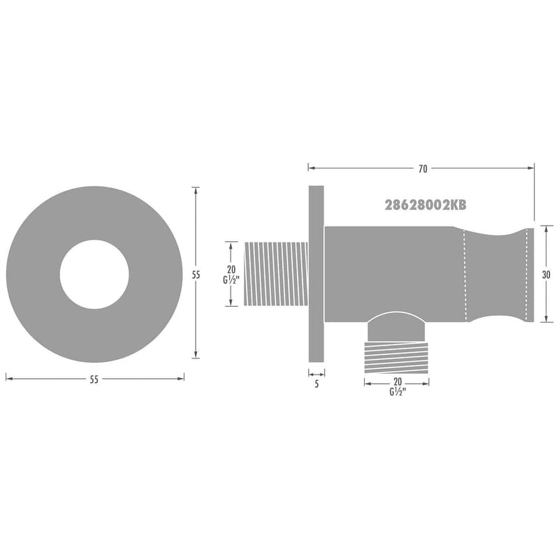 Kronenbach SUPRA 2.0 Wandanschlussbogen mit Brausenhalter