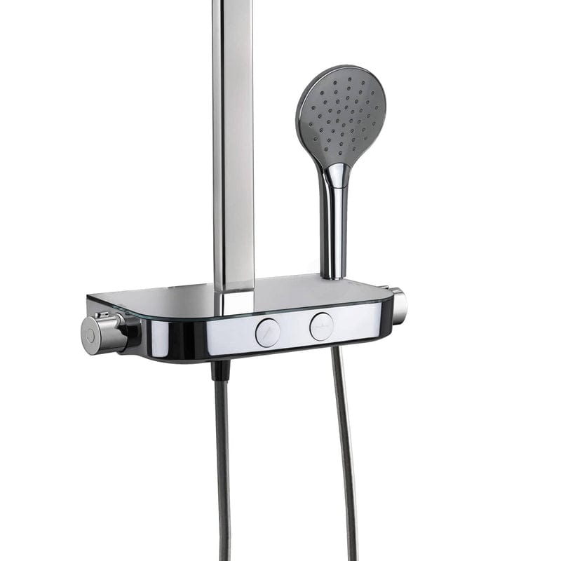 Kronenbach Duschsystem Aufputz mit Smart Push Thermostat und Glasablage