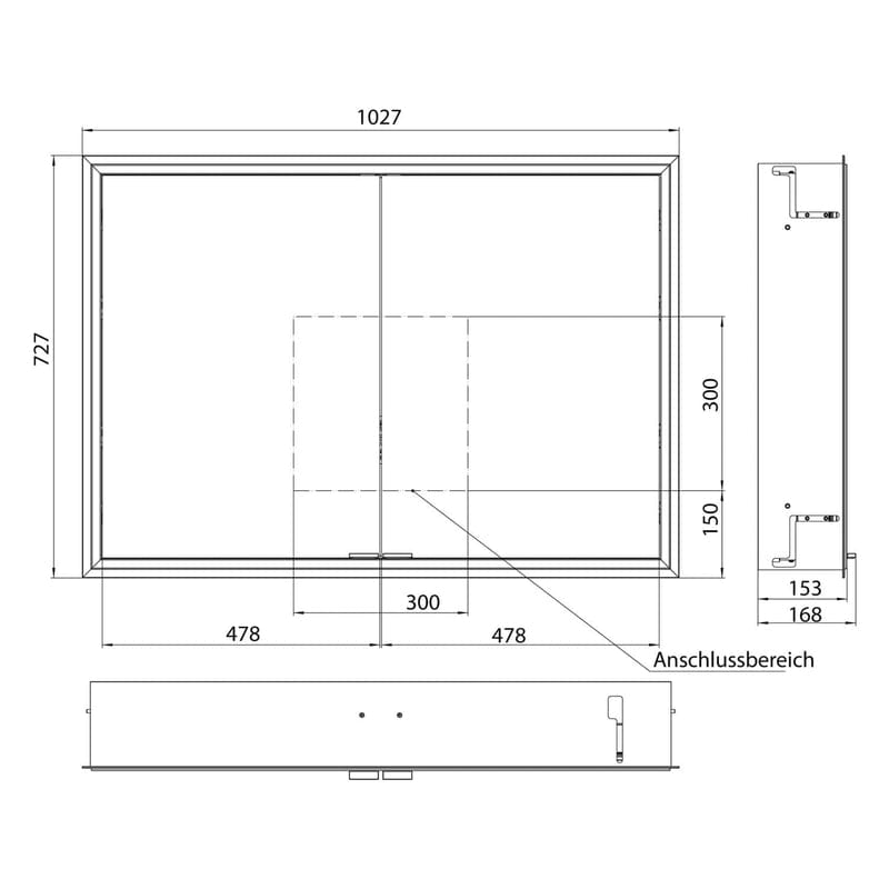 Kronenbach Cube 2.0 Spiegelschrank 100 cm, Unterputz, 2-türig