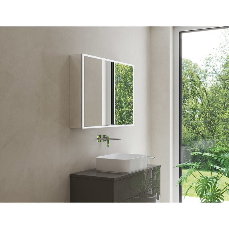 Kronenbach Cube 2.0 Spiegelschrank 100 cm, Aufputz, 2-türig