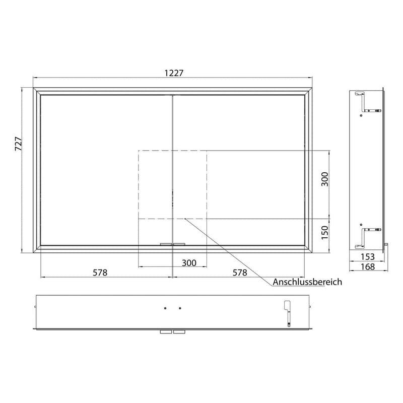 Kronenbach Cube 2.0 Spiegelschrank 120 cm, Unterputz, 2-türig