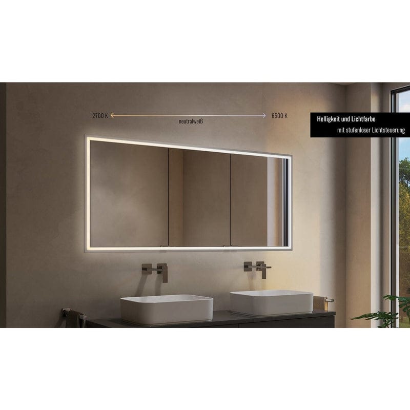 Kronenbach Cube 2.0 Spiegelschrank 120 cm, Unterputz, 3-türig