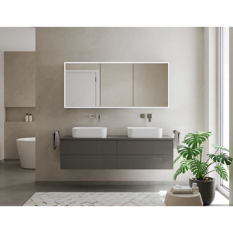 Kronenbach Cube 2.0 Spiegelschrank 160 cm, Aufputz, 3-türig