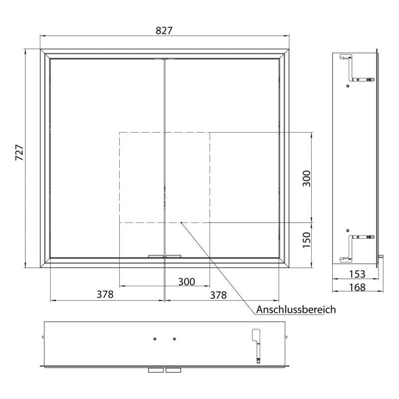 Kronenbach Cube 2.0 Spiegelschrank 80 cm, Unterputz, 2-türig