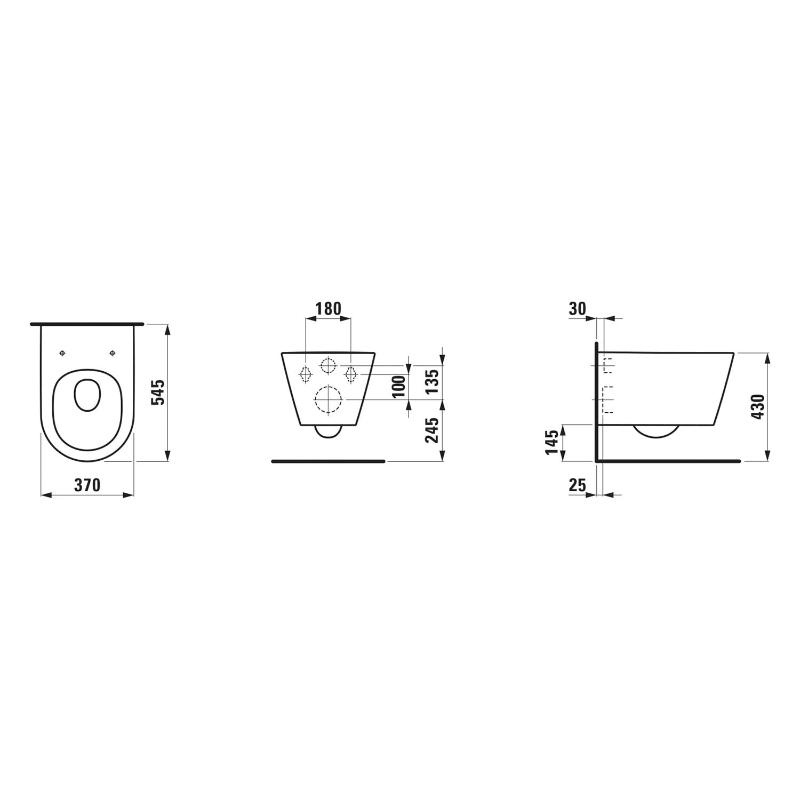 LAUFEN Kartell spülrandloses Wand-WC, SilentFlush, EasyFit