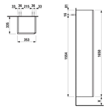 LAUFEN LANI Hochschrank 165 cm mit 1 Tür, Anschlag links