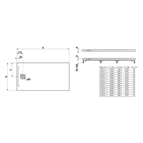 LAUFEN PRO Duschwanne 130 x 90 x 4,2 cm