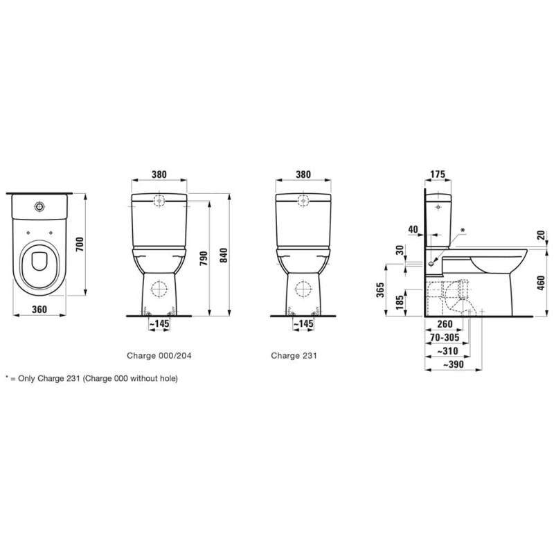 LAUFEN Pro Stand-Tiefspül WC für Kombination mit erhöhter Sitzhöhe 48 cm