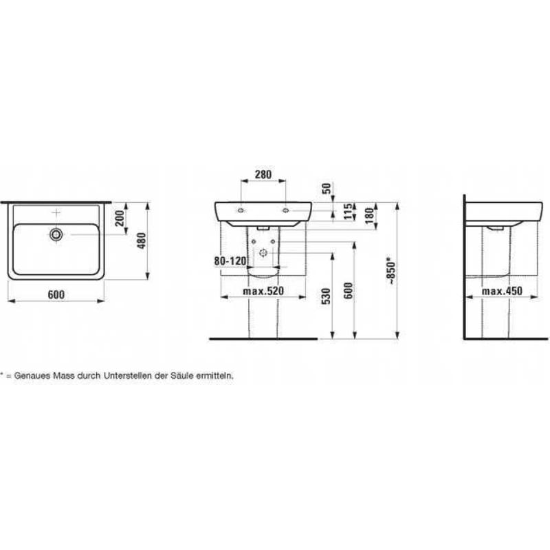 LAUFEN Pro A Waschtisch 60 cm