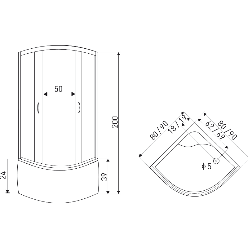 KERRA LAVA Duschwand
