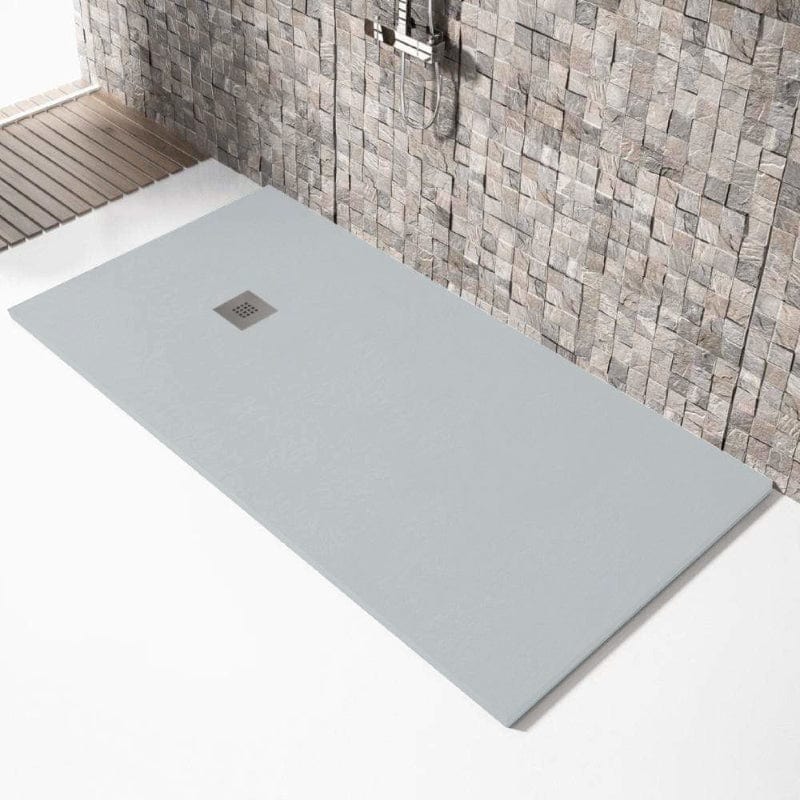 Extra flache Duschwanne MADISON, Schieferoptik, GRAU