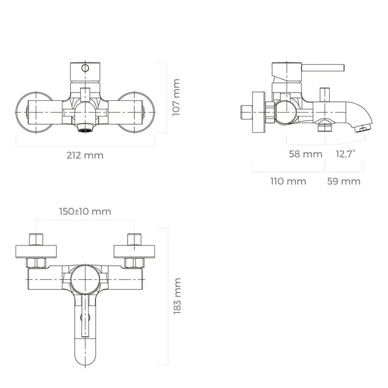 OLTENS Molle Aufputz-Wannenarmatur mit Brauseanschluss