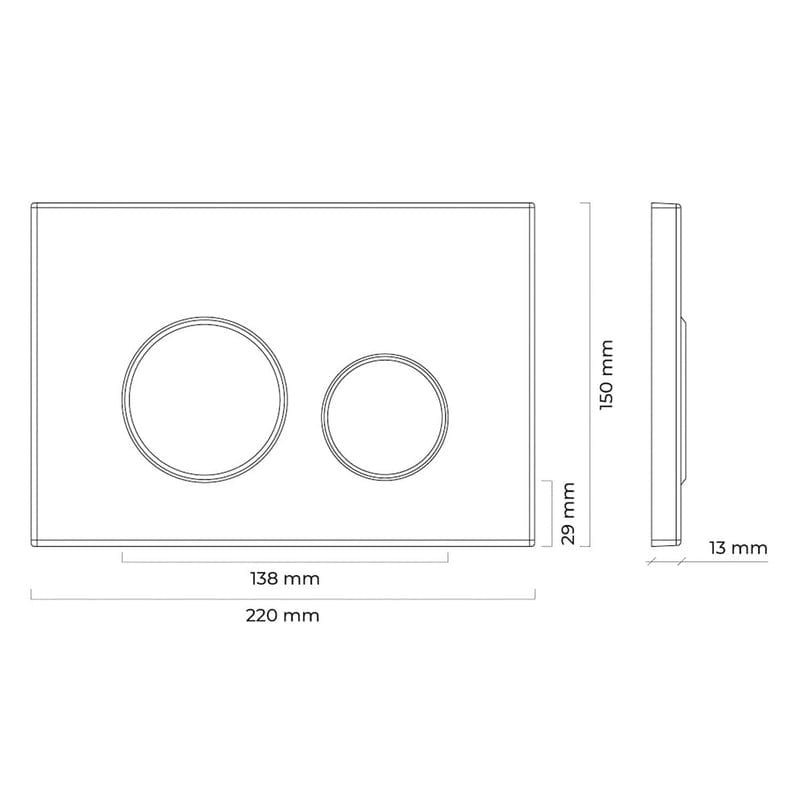 OLTENS Lule Betätigungsplatte aus Kunststoff mit 2-teiligen Spülknopf rund