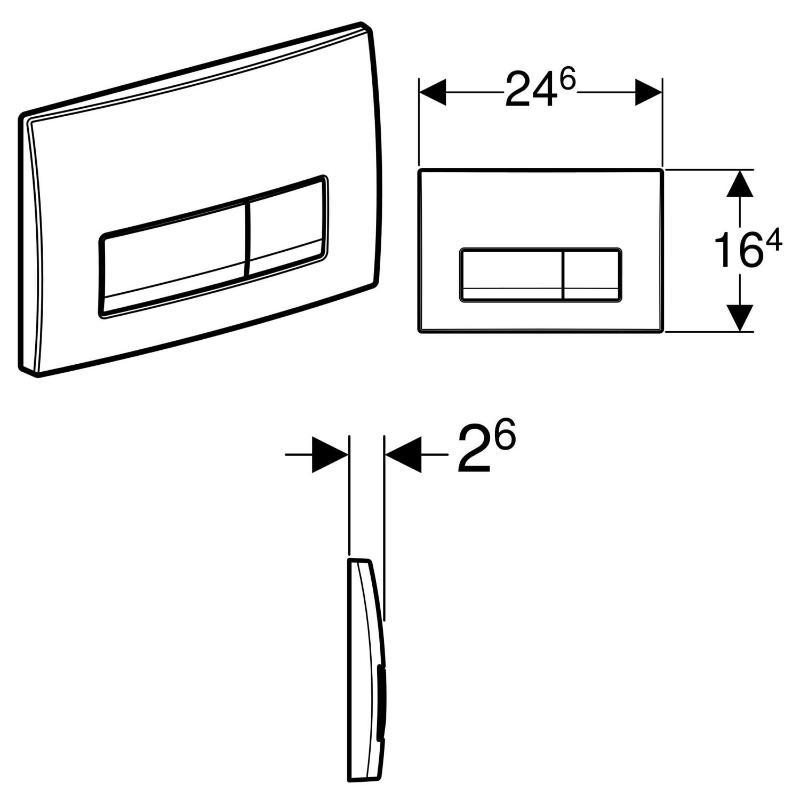 Geberit Betätigungsplatte Delta 51, für 2-Mengen-Spülung